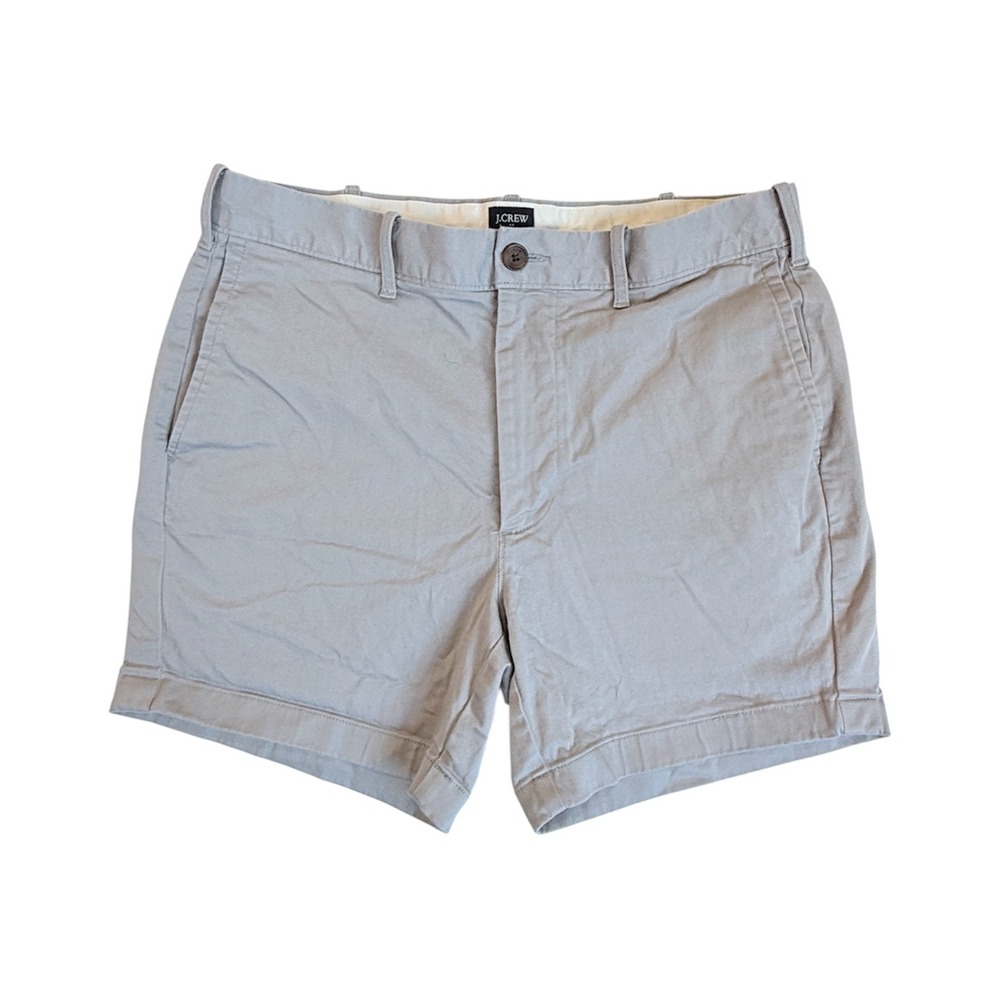 J.Crew Chino Shorts Mens 32 Gray 5" Inseam Stretch Cotton L0924